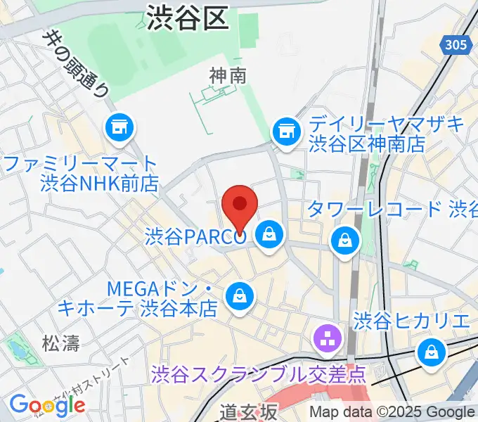 渋谷Milkywayの地図