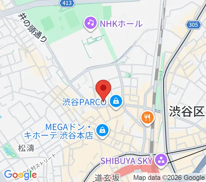 渋谷Milkywayの地図