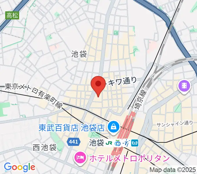 池袋LIVE INN ROSAの地図