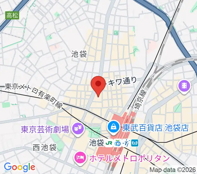 池袋LIVE INN ROSAの地図