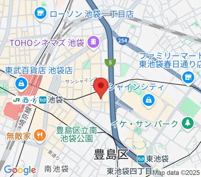 池袋Admの地図