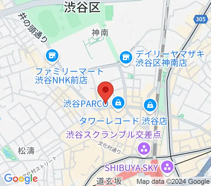 渋谷THE GAMEの地図