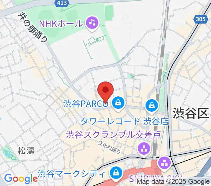 渋谷THE GAMEの地図