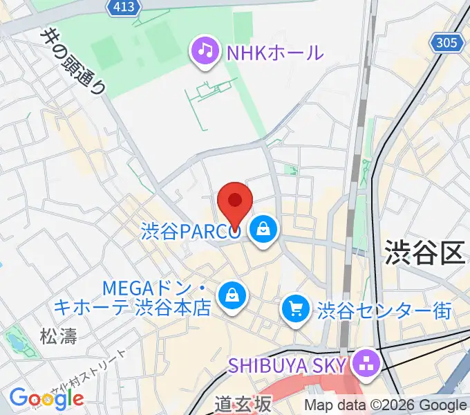 渋谷THE GAMEの地図