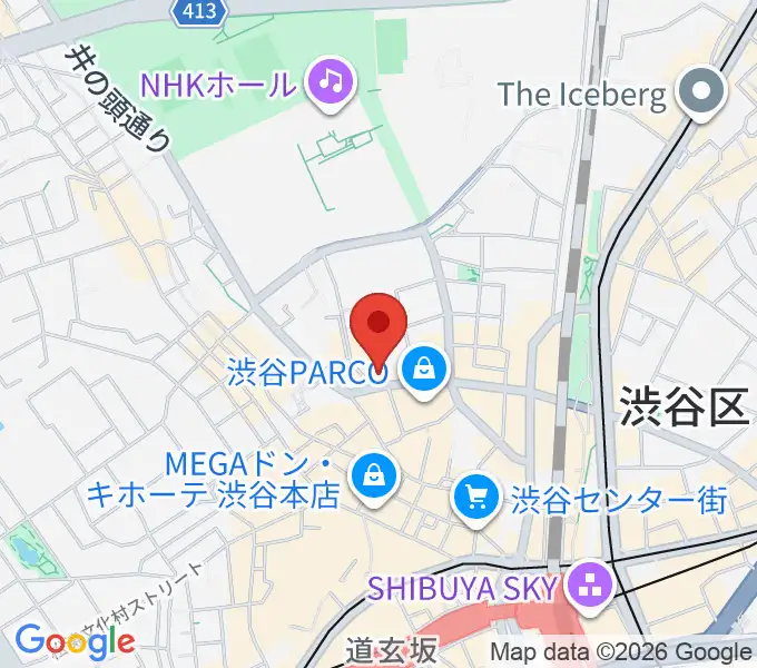 渋谷THE GAMEの地図