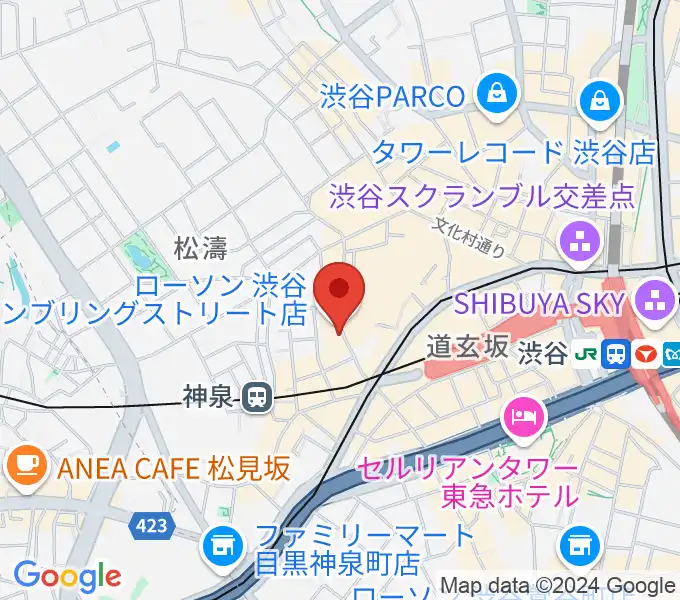 渋谷HARLEMの地図