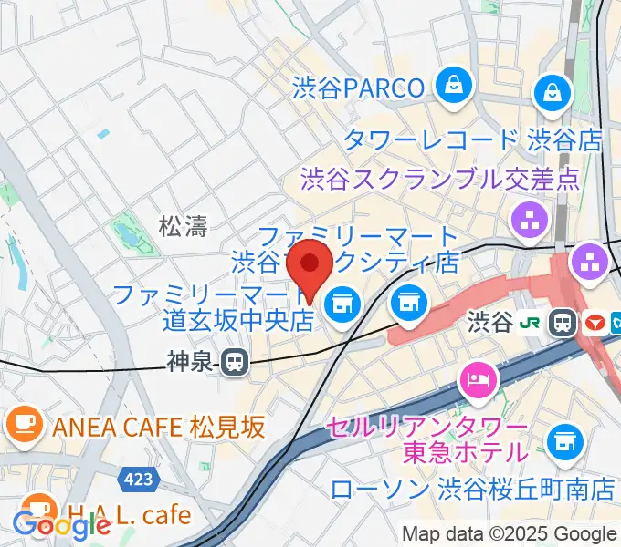 渋谷HARLEMの地図