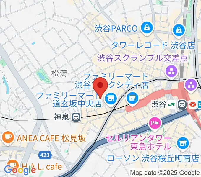 渋谷HARLEMの地図