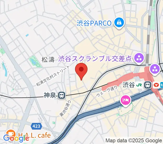 渋谷HARLEMの地図
