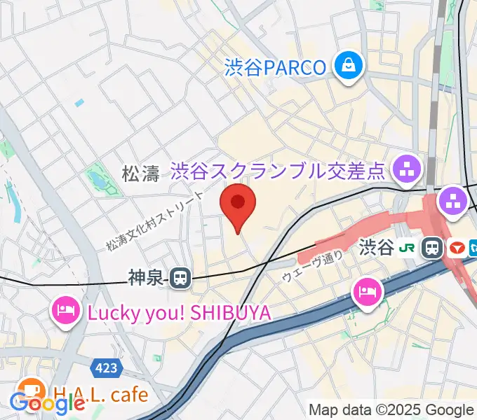 渋谷HARLEMの地図