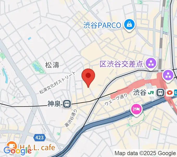 渋谷HARLEMの地図