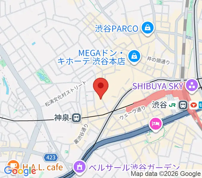 渋谷HARLEMの地図