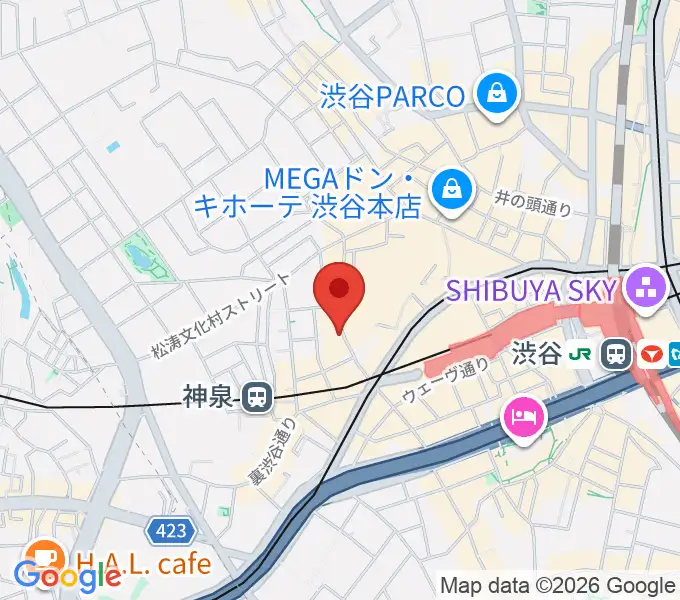 渋谷HARLEMの地図