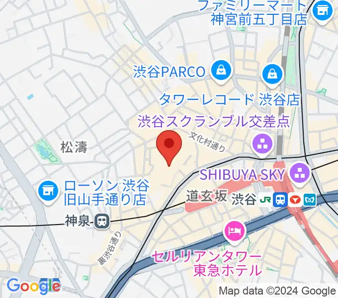 渋谷B.Y.Gの地図