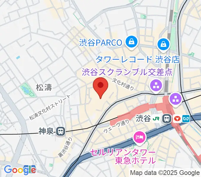 渋谷B.Y.Gの地図