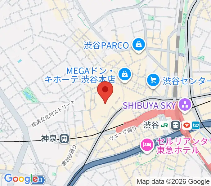 渋谷B.Y.Gの地図