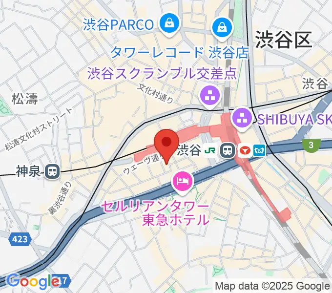 渋谷ガビガビの地図