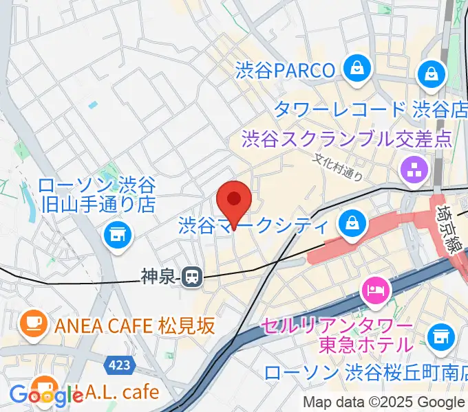 渋谷WOMBの地図