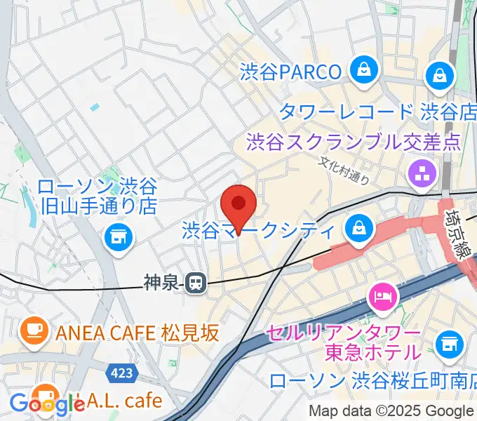 渋谷WOMBの地図