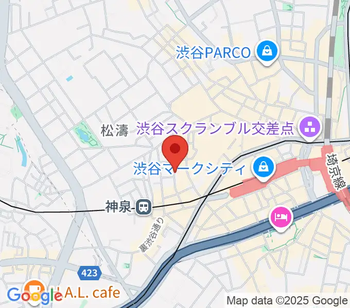 渋谷WOMBの地図
