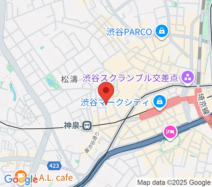渋谷WOMBの地図