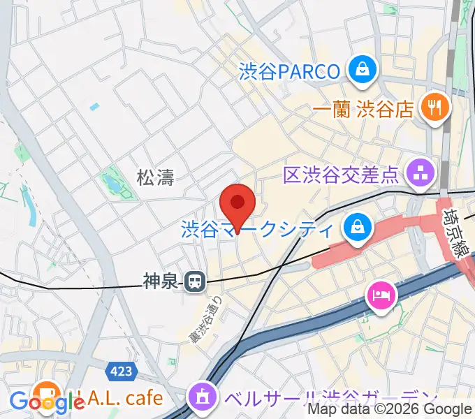 渋谷WOMBの地図