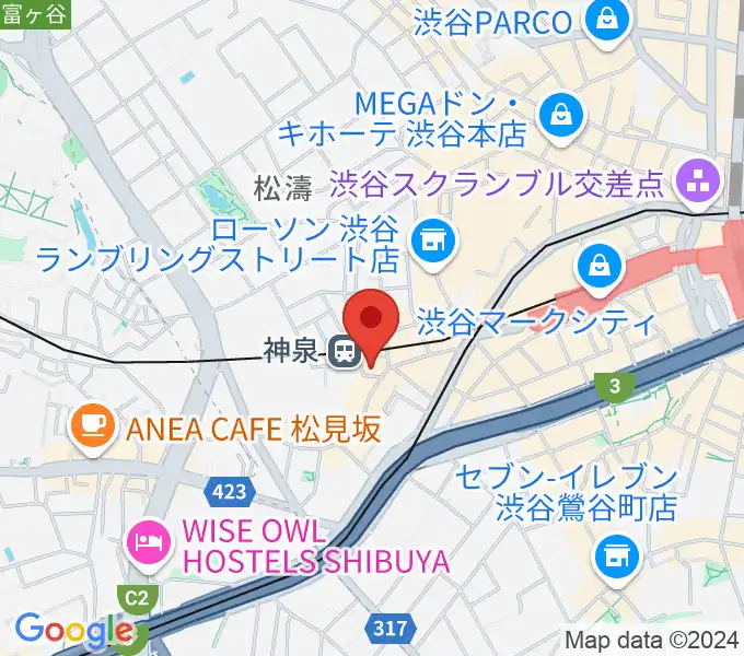 渋谷ランタンの地図