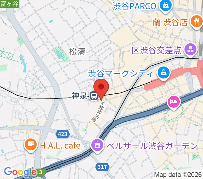 渋谷ランタンの地図