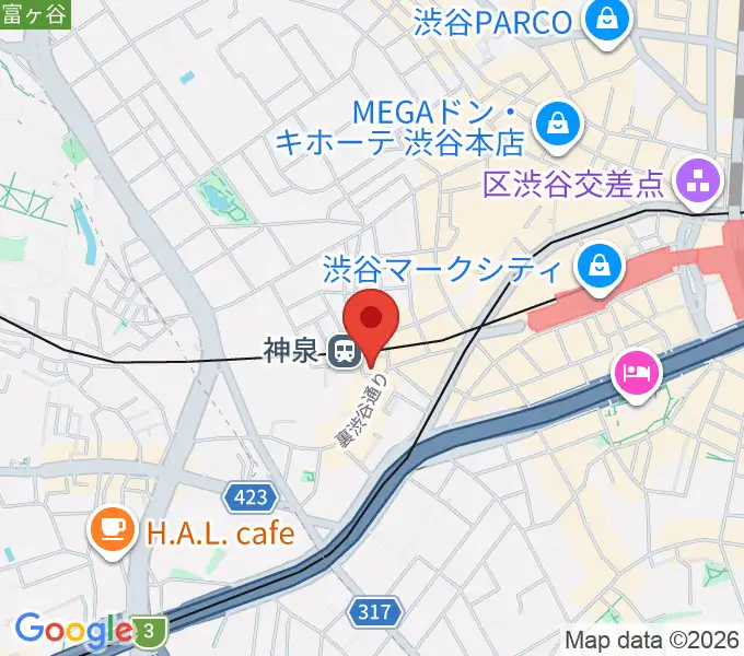 渋谷ランタンの地図