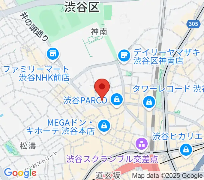 渋谷オルガンバーの地図
