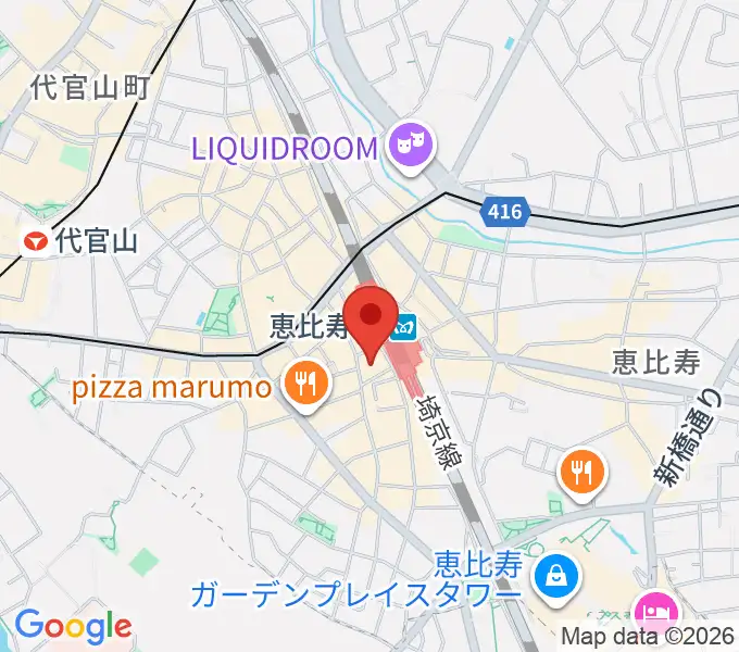 恵比寿アートカフェフレンズの地図