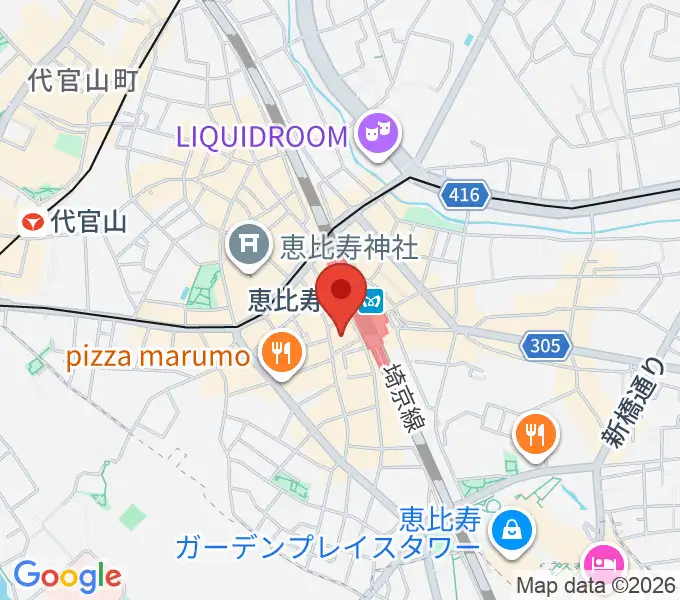 恵比寿アートカフェフレンズの地図