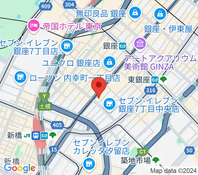 銀座ヤマハホールの地図