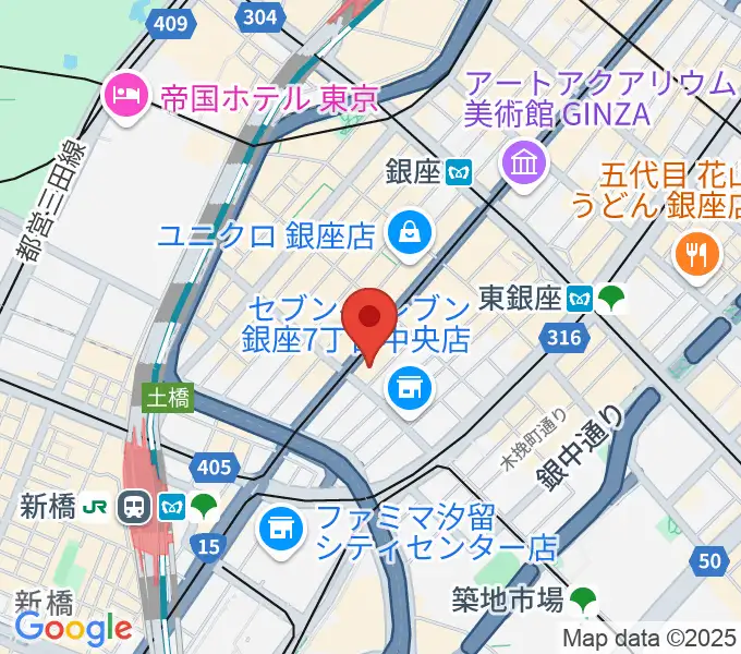 銀座ヤマハホールの地図