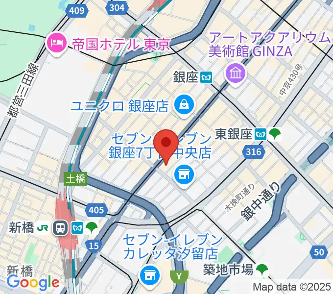 銀座ヤマハホールの地図