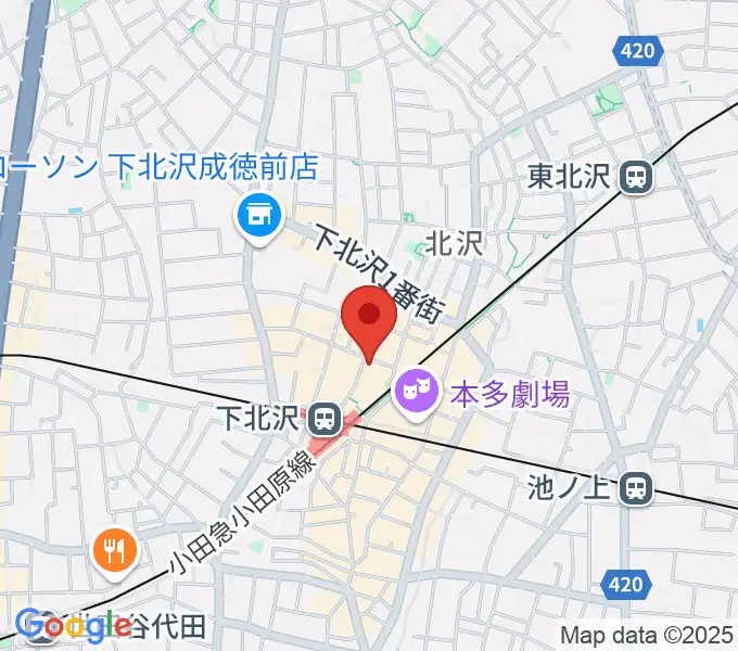 下北沢アレイホールの地図