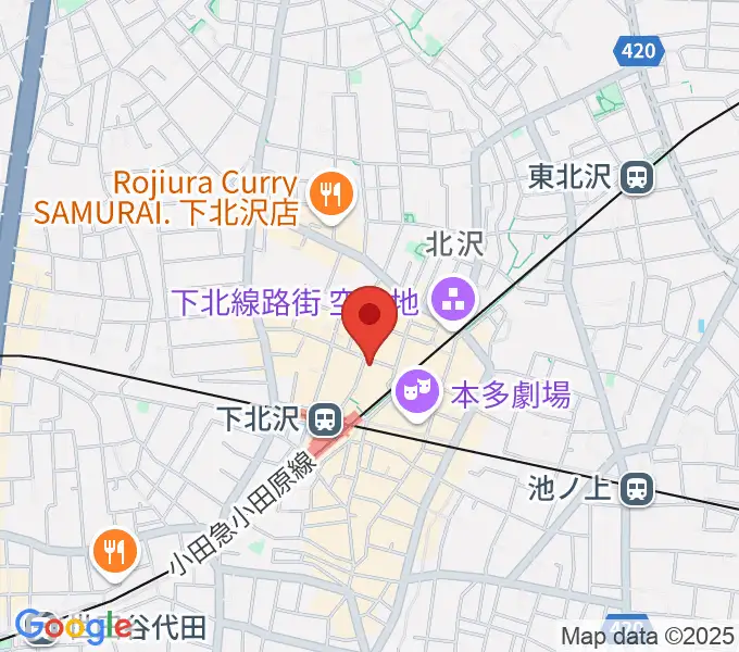 下北沢アレイホールの地図