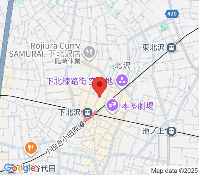 下北沢アレイホールの地図
