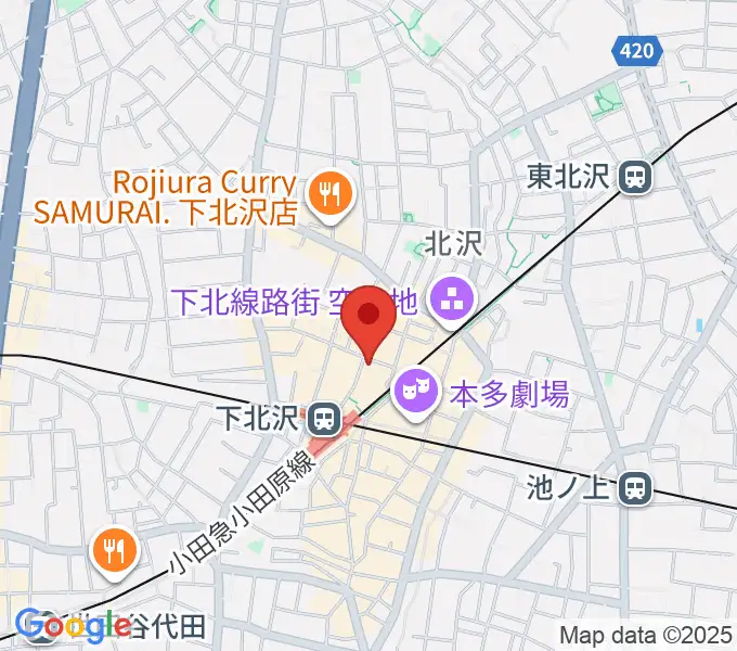 下北沢アレイホールの地図