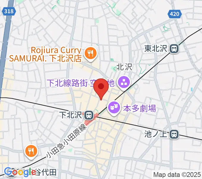 下北沢アレイホールの地図