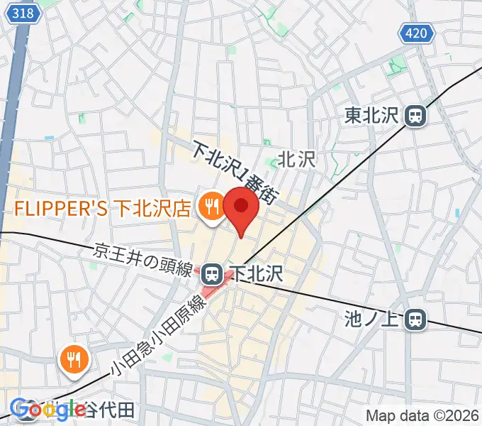 下北沢アレイホールの地図