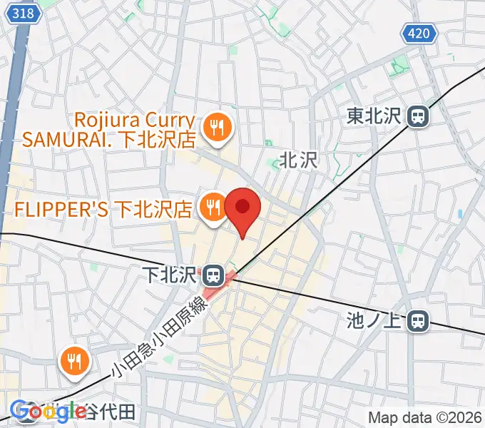 下北沢アレイホールの地図