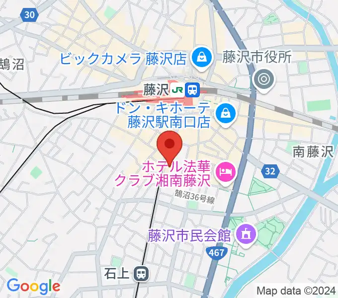 藤沢リラホールの地図