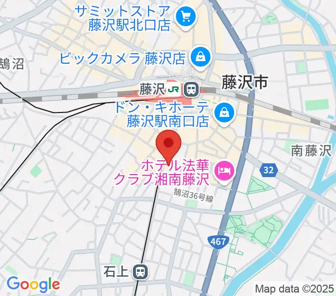 藤沢リラホールの地図
