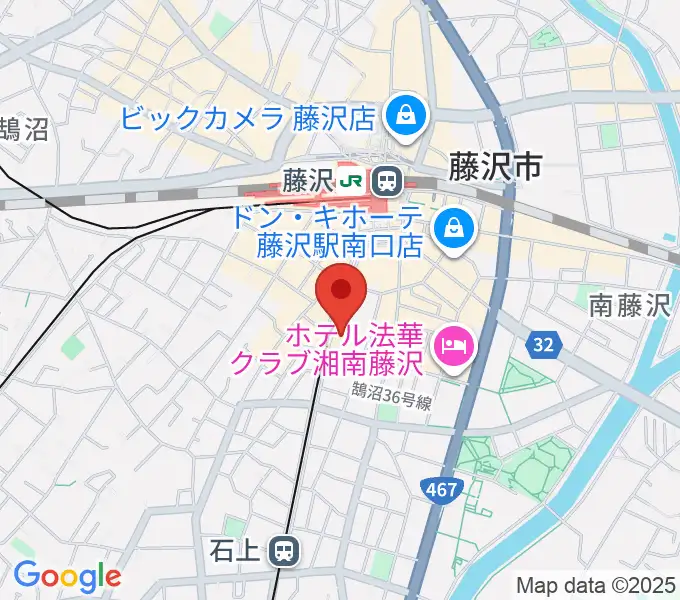 藤沢リラホールの地図