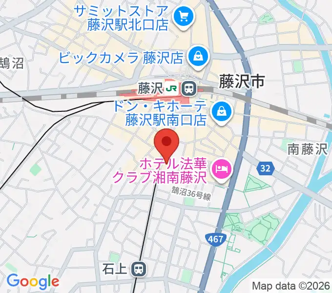 藤沢リラホールの地図