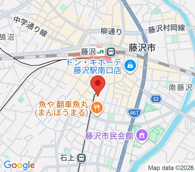 藤沢リラホールの地図