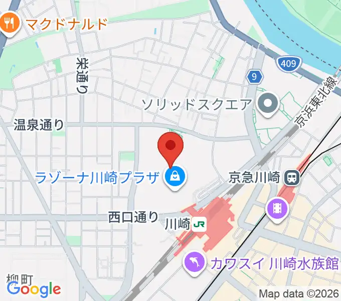 ラゾーナ川崎プラザソルの地図