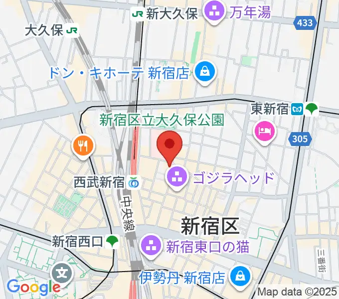 新宿FACEの地図