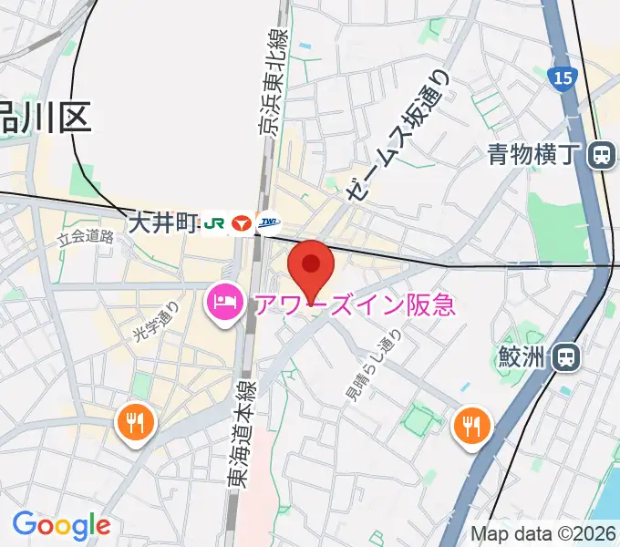 きゅりあん 品川区立総合区民会館の地図